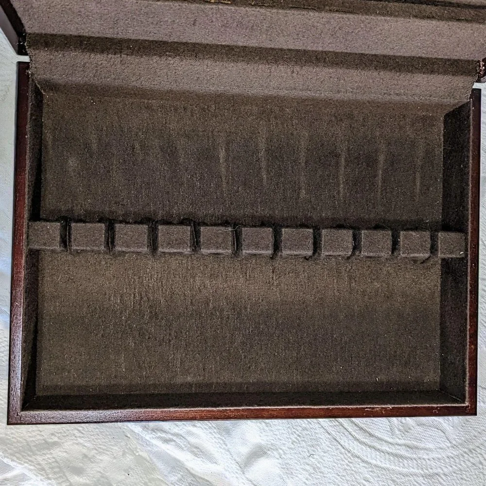 Powell Vintage Wooden Silverware/Flatware Storage Chest Box